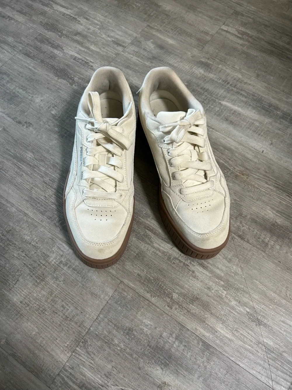 Puma Karmen 11 Suede Idol Platform Sneakers Size 9.5 Cream - Picture 6 of 7